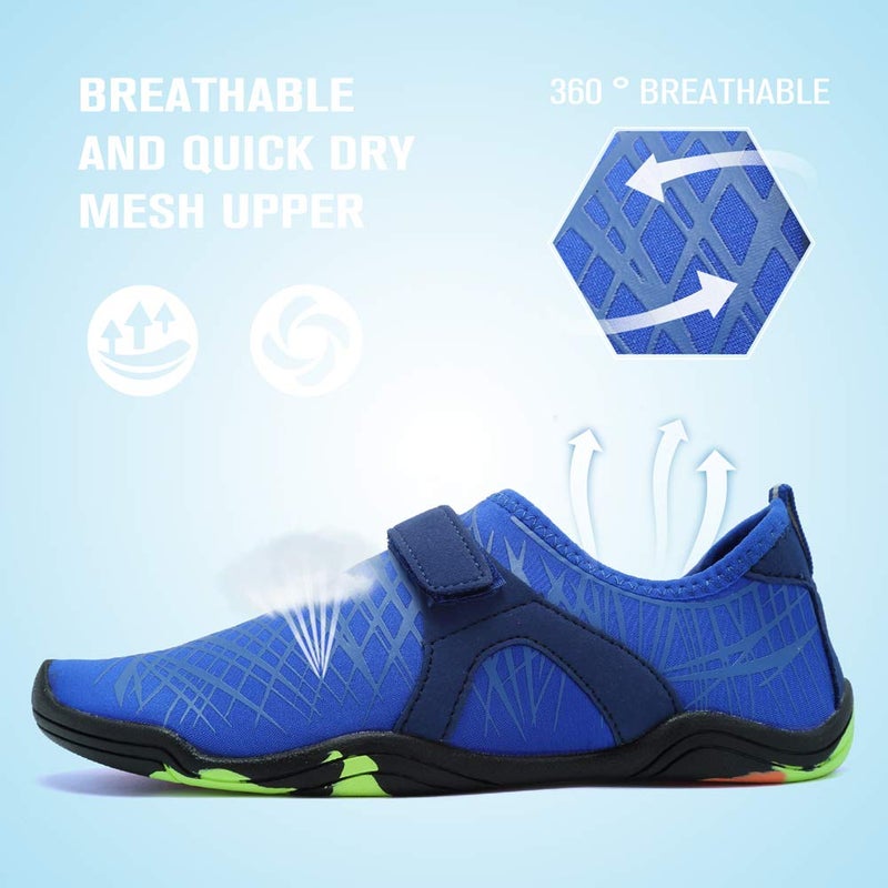 CIOR Boys & Girls Water Shoes Kids Lightweight Comfort Sole Easy Walking Athletic Slip on Aqua Sock(Toddler/Little Kid/Big Kid) DKSX-M.Deep blue-33 - Image 5